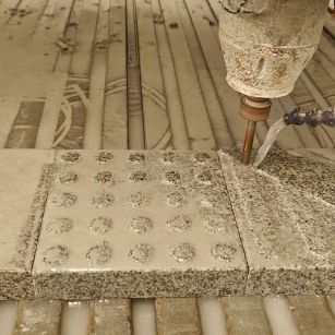 运城 芝麻白花岗岩石材盲人石、盲道石、盲点石