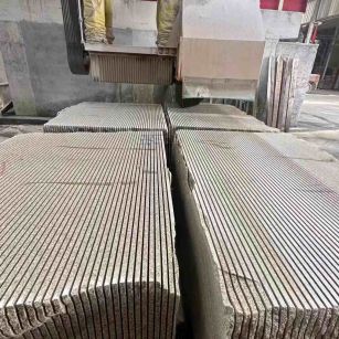 运城 车间生产日常，黄金麻白麻花岗岩