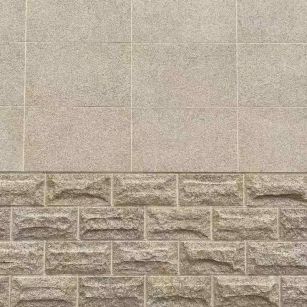 运城 黄金麻自然面蘑菇石配荔枝面干挂