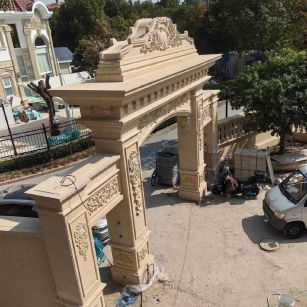 运城 黄金麻荔枝面花岗岩别墅门楼