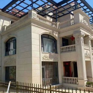 运城 黄金麻花岗岩荔枝面别墅外墙干挂