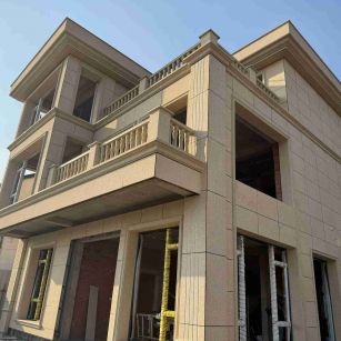 运城 黄金麻花岗岩石材荔枝面外墙干挂效果展示