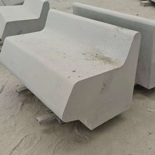 运城 芝麻白花岗岩异形坐凳，石凳