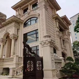 运城 黄金麻花岗岩别墅外墙干挂效果展示