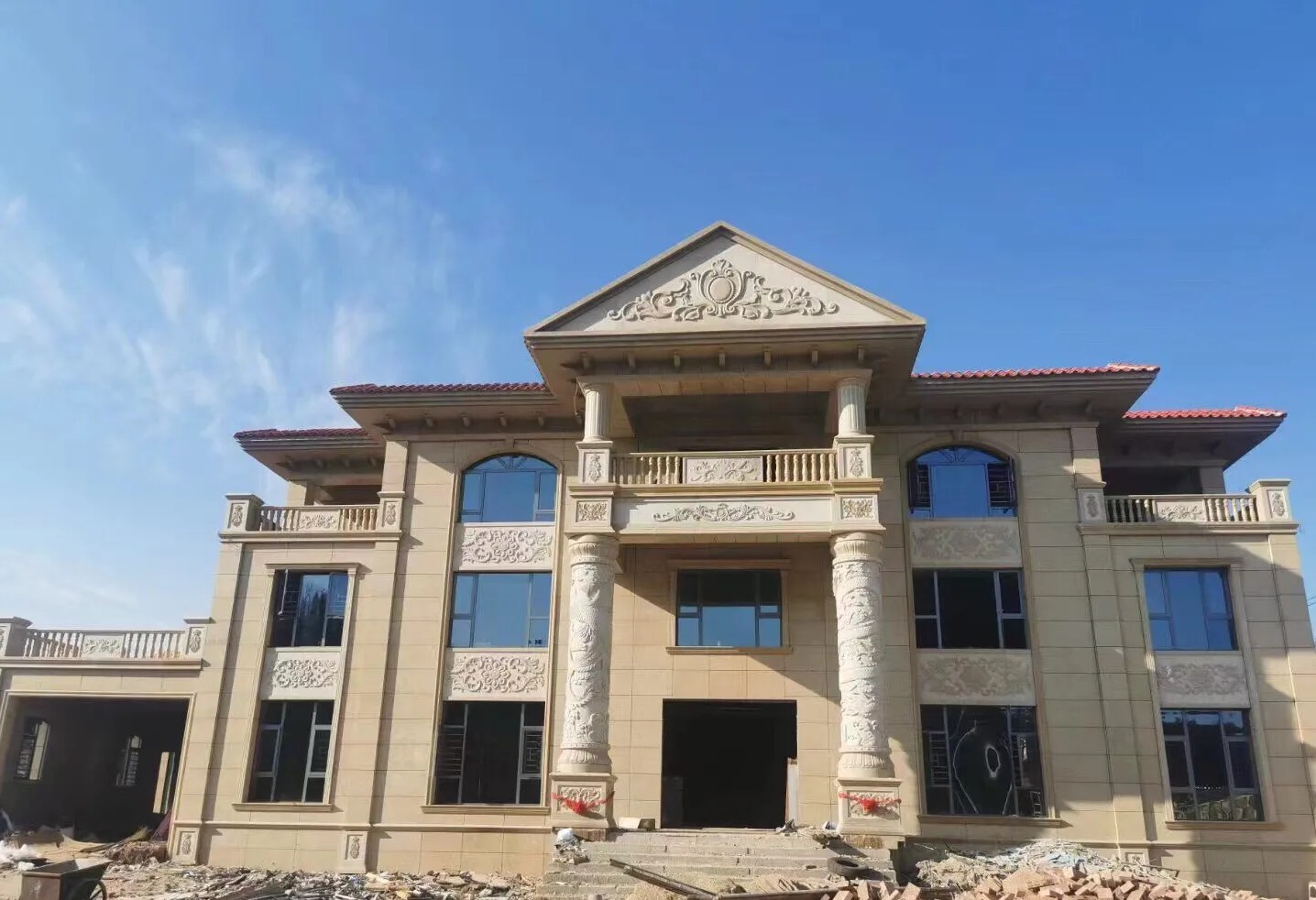 运城 黄金麻花岗岩别墅外墙干挂