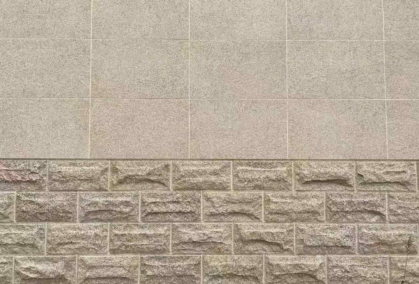 运城 黄金麻自然面蘑菇石配荔枝面干挂