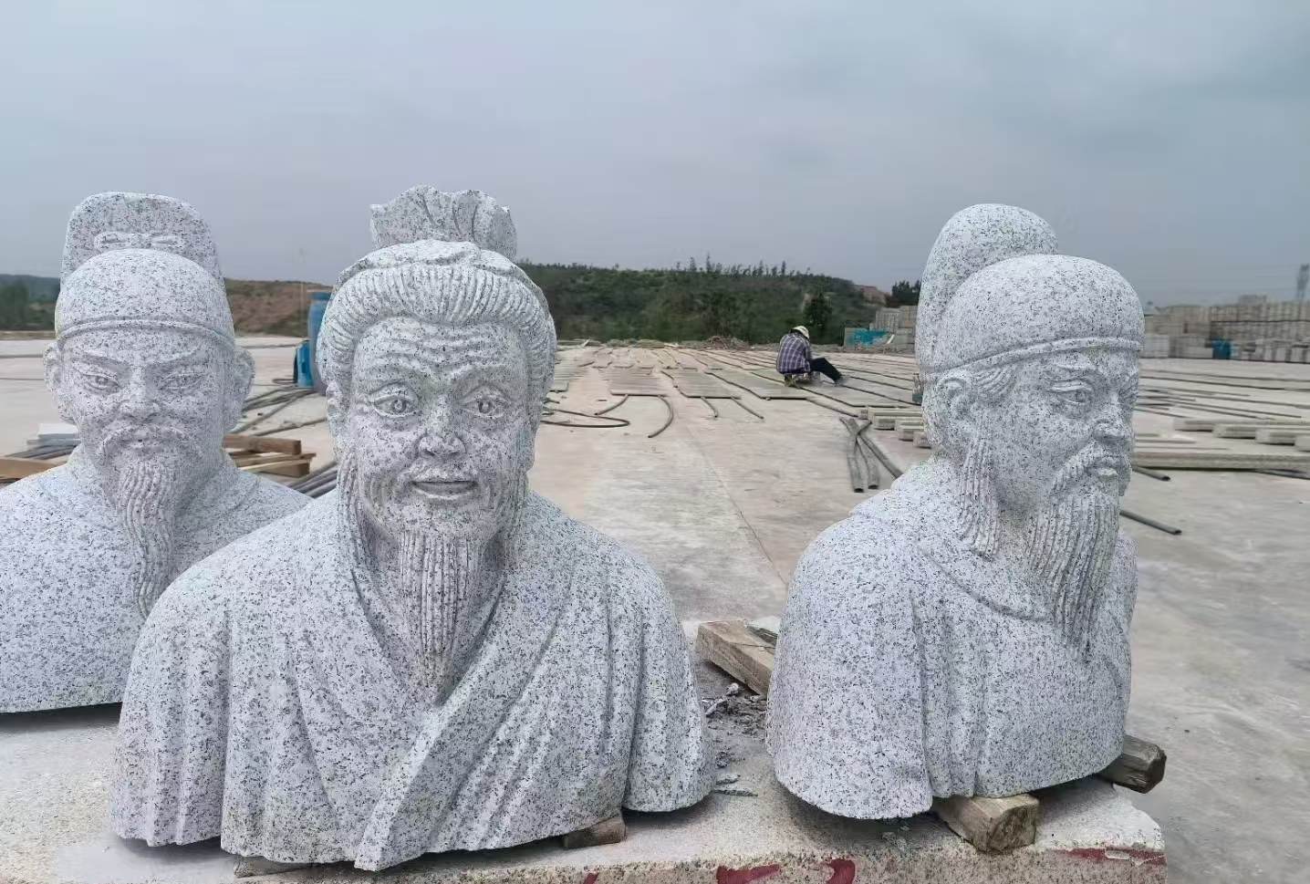 运城 白麻花岗岩石材人物立体雕刻