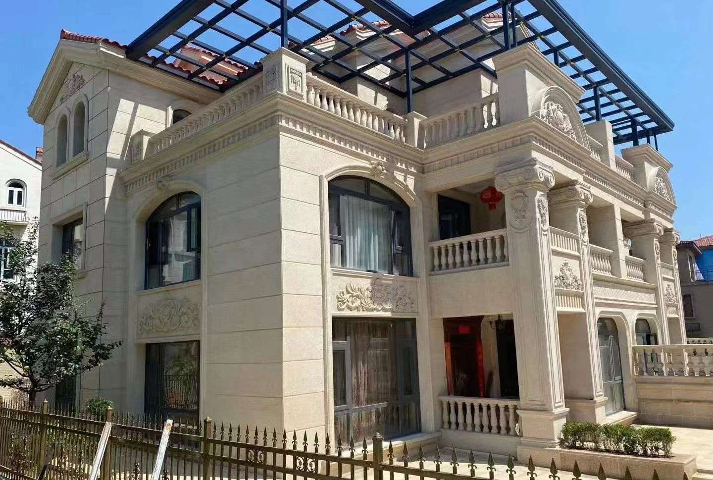 运城 黄金麻花岗岩荔枝面别墅外墙干挂