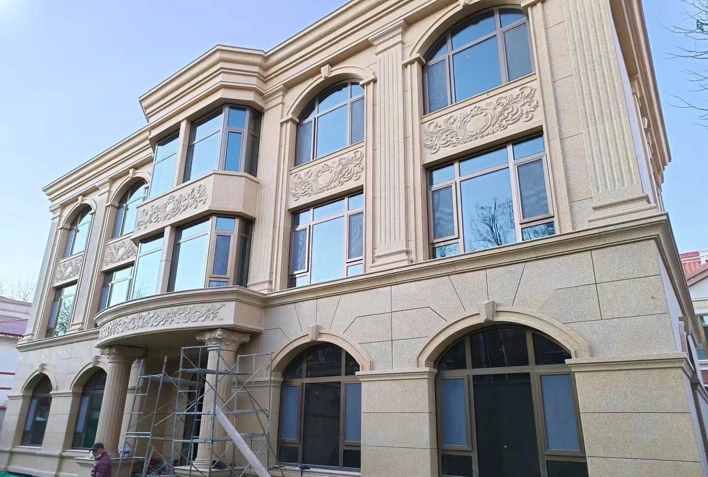 运城 黄金麻花岗岩别墅外墙干挂